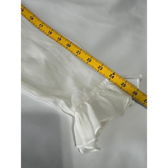 VINTAGE WOMEN’S VICTOR COSTA WHITE LACE COLLAR & SHEER RUFFLE DESIGN SIZE S - Picture 7 of 7